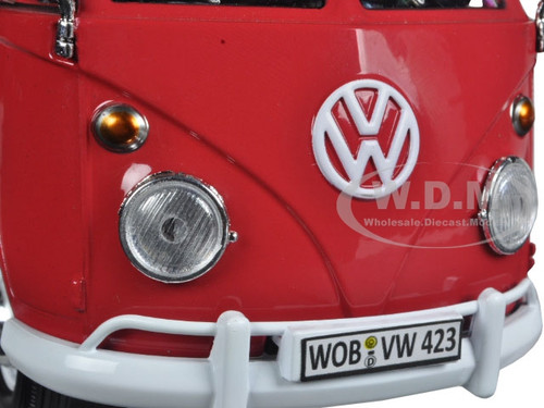 VOLKSWAGEN TYPE 2 (T1) DOUBLE CAB PICKUP TRUCK WAX RED 1:24