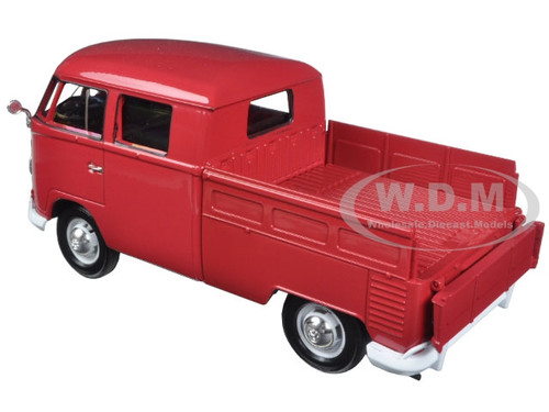VOLKSWAGEN TYPE 2 (T1) DOUBLE CAB PICKUP TRUCK WAX RED 1:24