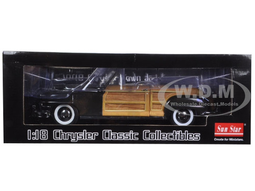 1948 CHRYSLER TOWN AND COUNTRY GUNMETAL GRAY 1/18 DIECAST MODEL BY SUNSTAR 6141