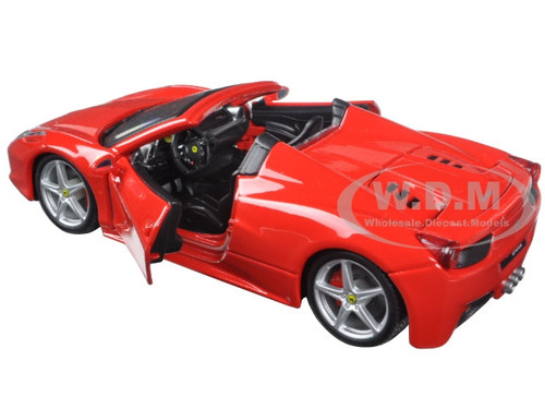 Ferrari 458 Spider Red 1:43 Modelo de coche Burago Die Cast Coche de carretera
