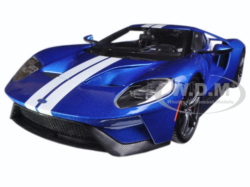 2017 Ford Gt Blue Exclusive Edition 1 18 Cast Model Car Maisto 38134