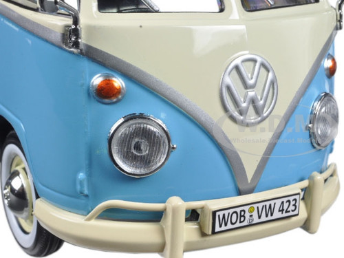 Volkswagen Type 2 (T1) Double Cab Pickup Truck Blue/Cream 1/24