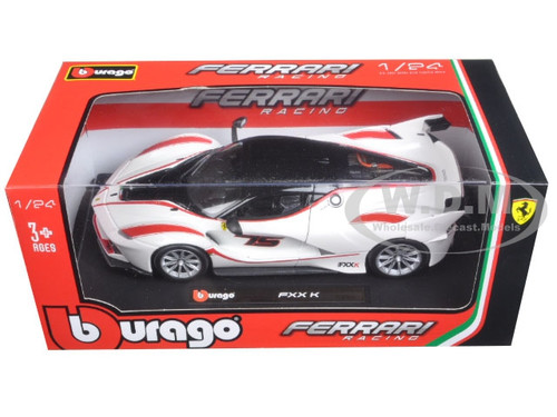 Ferrari Racing FXX-K #75 White 1/24 Diecast Model Car Bburago 26301