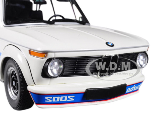 1973 BMW 2002 Turbo White with Stripes 1/18 Diecast Model Car 