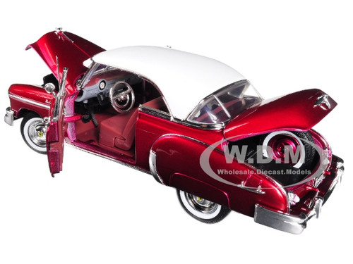 1950 Chevrolet Bel Air Burgundy with White Roof 1/18 Diecast Model Car by Motorm 