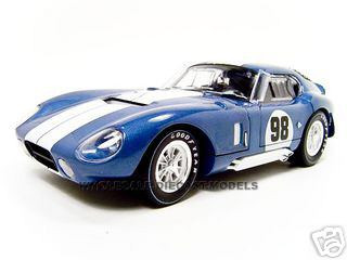 1965 Shelby Cobra Daytona Coupe #98 Blue Metallic with White Stripes 1/18  Diecast Model Car by Shelby Collectibles