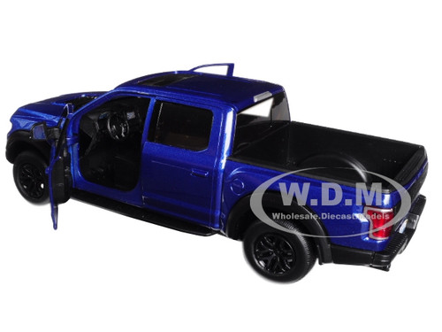 2017 Ford F-150 Raptor Pickup Truck Blue Black Wheels 1/27 Diecast