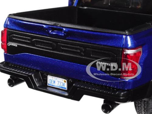 2017 Ford F-150 Raptor Pickup Truck Blue Black Wheels 1/27 Diecast