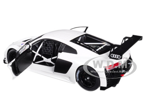 Audi R8 FIA GT GT3 Plain Color Version White Black Wheels 1/18