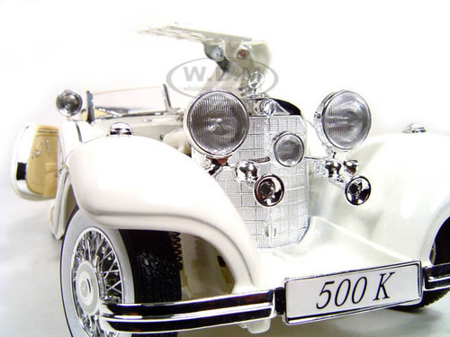 1936 Mercedes Benz 500 K Special Roadster White 1/18 Diecast Model Car by  Maisto