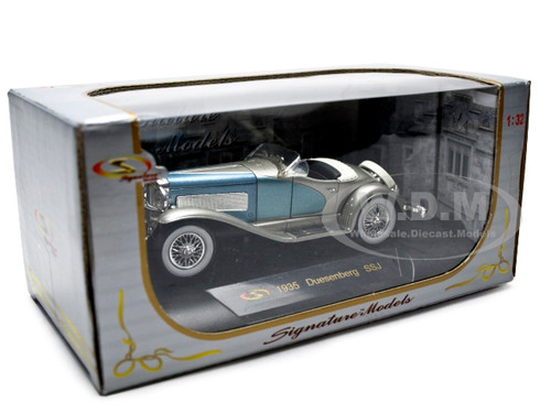 1935 Duesenberg SSJ Convertible Blue and Red 1/32 Diecast Model Car by Signat...