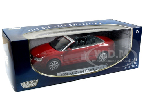 Audi A4 Red Convertible 1/18 Diecast Model Car by Motormax 
