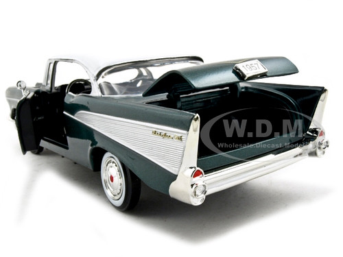 1957 CHEVROLET BEL AIR GREEN W/ WHITE TOP 1/24 DIECAST MODEL CAR