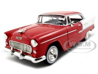 1955 Chevy Bel Air Red Motormax Premium American 73229 1/24 Diecast Model Car 