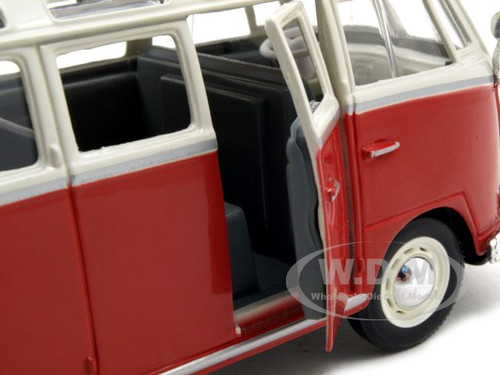 MAISTO 1963 1964 1965 VOLKSWAGEN VW RED WHITE VAN BUS DETAILED DIE CAST MODEL 