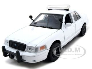 2010 FORD CROWN VICTORIA UNMARKED POLICE CAR WHITE 1/24 MODEL BY MOTORMAX 76469