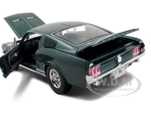 1967 Ford Mustang GTA Fastback Green Metallic with White Stripes 1/18  Diecast Model Car by Maisto