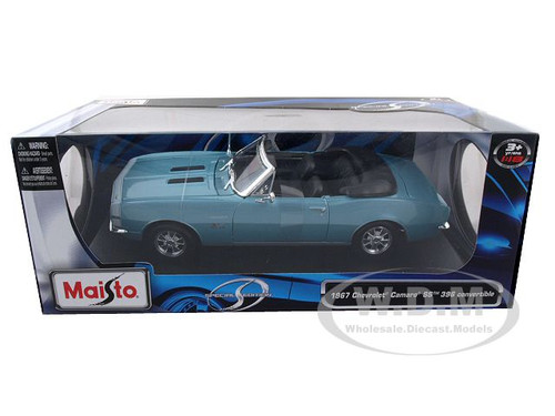 1967 Chevrolet Camaro SS 396 Convertible Turquoise 1/18 Diecast Model Car  by Maisto