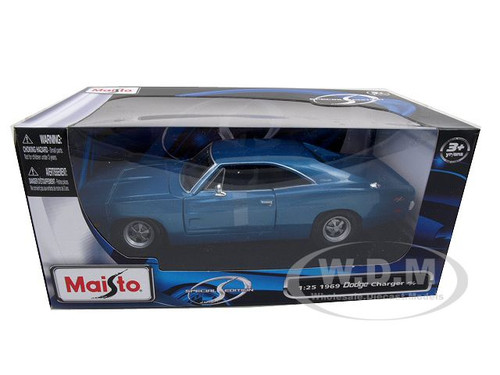 1969 Dodge Charger R/T Hemi Blue 1/25 Diecast Model Car by Maisto