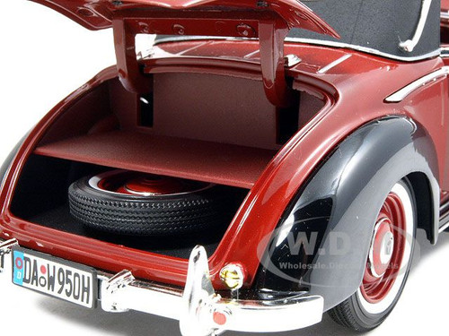 Mercedes S Cabriolet Burgundy/Black  Diecast Model Car