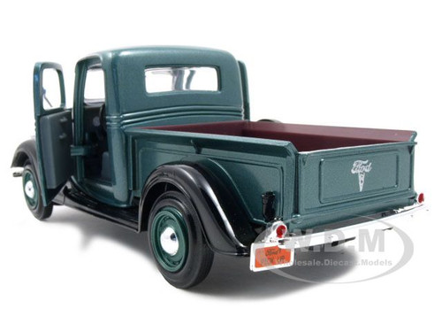 1937 Ford Pickup Truck Green and Black 1/24 Diecast Model Car by Motormax