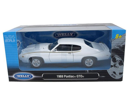 4.5" Welly 1969 Pontiac GTO Diecast Toy Car 43714D White