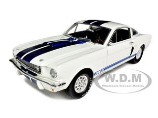 1966 Shelby Mustang GT 350 White with Blue Stripes 1/18 Diecast