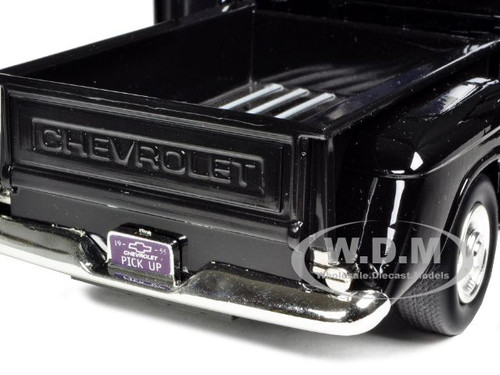 1955 Chevrolet 5100 Stepside Pickup Truck Black 1/24 Diecast Car