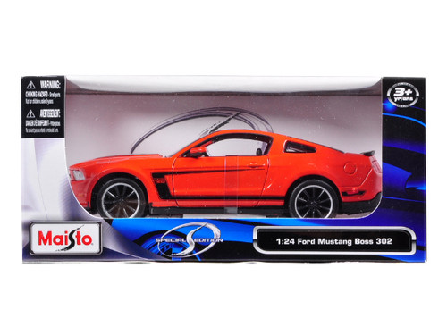 Color : Orange HXGL-Car model Alloy Car Model 1/24 Ornaments Original 2012 BOSS 302 Boy Adult Birthday Gift Compatible with Mustang