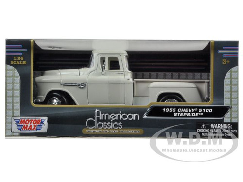 1955 Chevrolet 5100 Stepside Pickup Truck Beige 1/24 Diecast Car