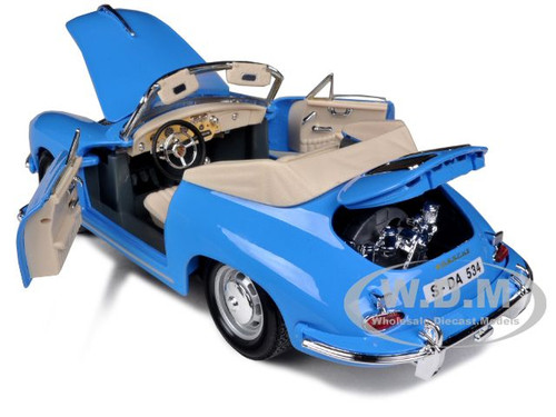 1961 Porsche 356B Convertible Blue 1//18 Diecast Car Model by Bburago