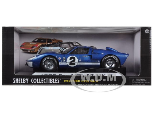 1966 Ford GT40 Mark II #2 Blue 12 Hours of Sebring 1/18 Diecast Model Car  by Shelby Collectibles