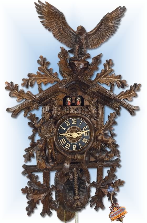 Hones Hunting Eagle cuckoo clock 32'' Bavarian Clockworks