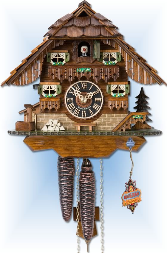 Hones Black forest House cuckoo clock 9'' Bavarian Clockworks