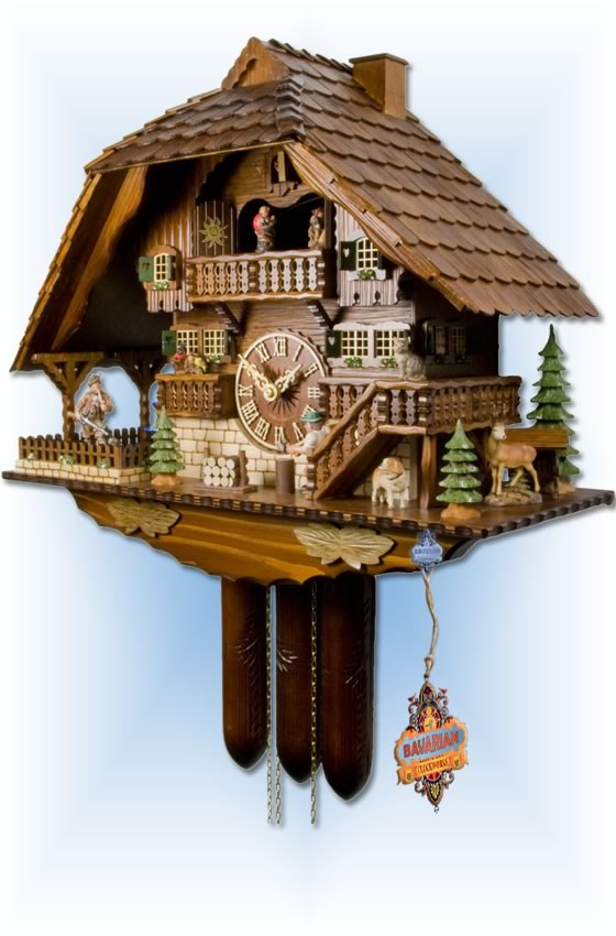 Adolf Herr Chopper & Hunter cuckoo clock 18'' Bavarian Clockworks
