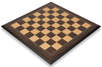 Tiger Ebony and Maple Molded Edge Chess Board - 2.375 Squares