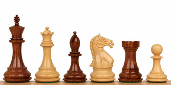 Fierce Knight Staunton Chess Set in Golden Rosewood and Boxwood - 3 .5 King