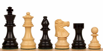 French Lardy Staunton Chess Set in Ebonized Boxwood - 2.75 King