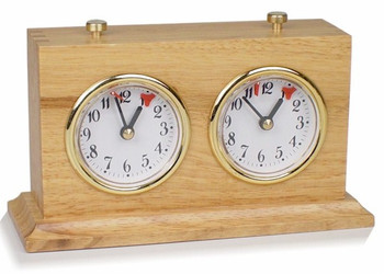 Chess Clock Natural Wood Case with Base