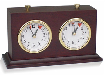 Chess Clock Dark Stained Wood Case with Base