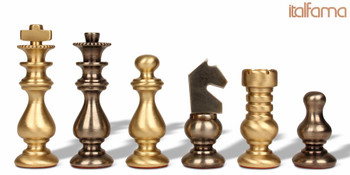 Silhouette Knight Staunton Brass Chess Set