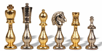 Arabesque Gold and Silver Plated Staunton Chess Set