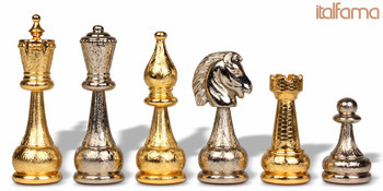Fiorito Grande Staunton Gold and Sliver Plated Chess Set
