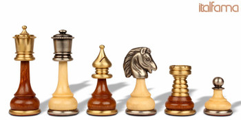 Persian Brass and Wood Chess Set