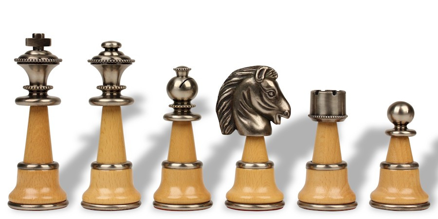 Large Persian Staunton Chess Set in Metal & Wood - The Chess Store