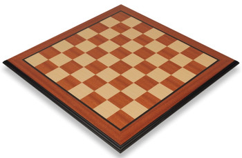 Mahogany and Maple Molded Edge Chess Board - 1.5 Squares