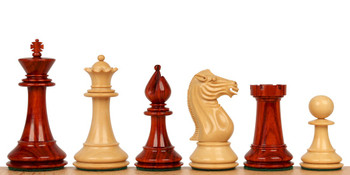 Pershing Staunton Chess Set in African Padauk and Boxwood - 4.25 King
