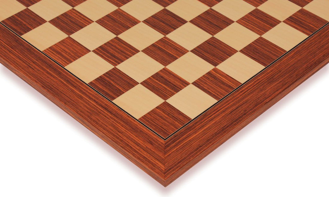 Rosewood & Maple Deluxe Chess Board 1.5" Squares The Chess Store
