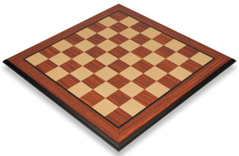 Rosewood and Maple Molded Edge Chess Board - 2.375 Squares