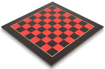 Tulip Red and Black High Gloss Deluxe Chess Board - 2.375 Squares